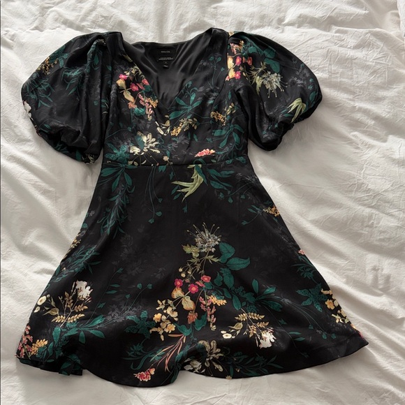 RW&CO. Dresses & Skirts - Mini black dress with bubble sleeves and flare skirt